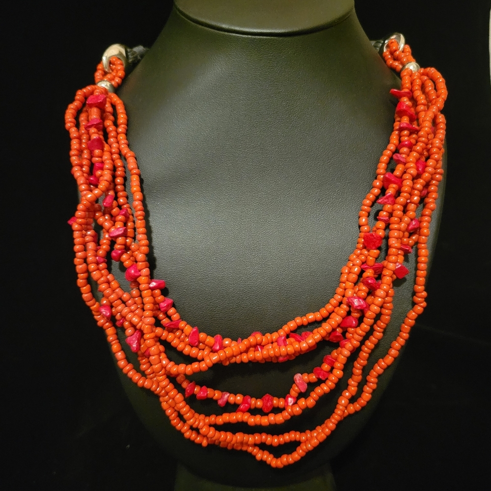 Estate Glass Beaded Statement Necklace